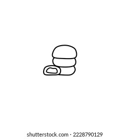 illustration vector graphic of mochi line art perfect for brand logo, coloring book and design 