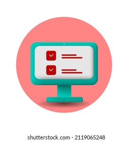 Illustration vector graphic of modern 3d illustration monitor with minimal concept design, good for 3d illustration design 