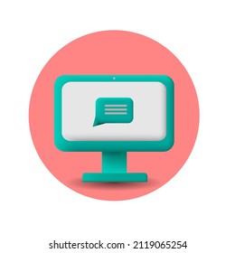 Illustration vector graphic of modern 3d illustration monitor with minimal concept design, good for 3d illustration design 