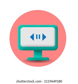 Illustration vector graphic of modern 3d monitors design, good for 3d illustration monitors design