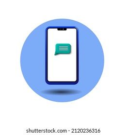 Ilustración vectorial gráfico del diseño moderno de smartphone 3d azul marino, bueno para el diseño de smartphone 3d ilustración 