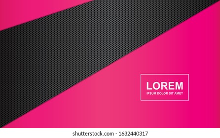 Illustration vector graphic of modern background template with black metal and pink
