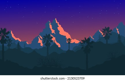Ilustración vectorial gráfico del diseño de colinas de fondo moderno, bueno para el diseño de plantillas de fondo 
