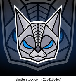 illustration vector graphic of modern cat robot suitable for clothes tshirt esport logo etc