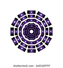 ilustración vectorial de Mandala de color floral decorativo moderno. Formas redondeadas de super vectores