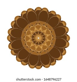 ilustración vectorial de Mandala de color floral decorativo moderno. Formas redondeadas super vectoriales. para el logotipo, icono o símbolo, etc