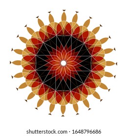 ilustración vectorial de Mandala de color floral decorativo moderno. Formas redondeadas super vectoriales. para el logotipo, icono o símbolo, etc
