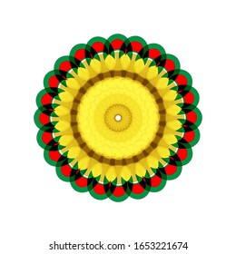 Illustration Vektorillustration Grafik der modernen dekorativen Blumenfarbe Mandala. Super Vektorillustration rund Formen.  geeignet für Logo, Symbol oder Symbol usw.