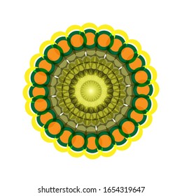 ilustración vectorial de Mandala de color floral decorativo moderno. Formas redondeadas super vectoriales.  para el logotipo, icono o símbolo, etc