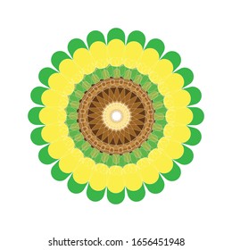 Illustration Vektorillustration Grafik der modernen dekorativen Blumenfarbe Mandala. Super Vektorillustration rund Formen.  Mandala Blumendekoration.  geeignet für Logo, Symbol oder Symbol usw.