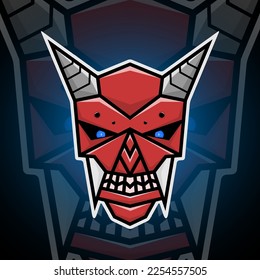 gráfico vectorial de ilustración de un robot demonio moderno 