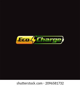 Gráfico vectorial de ilustración de la plantilla de diseño del logotipo del coche de carga eléctrica moderna