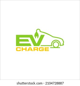 Illustration vector graphic of modern electric charging car Logo Design template
