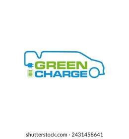 Illustration vector graphic of modern electric charging, EV car, charging point, electric vehicle supply concept logo design 