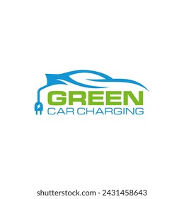 Illustration vector graphic of modern electric charging, EV car, charging point, electric vehicle supply concept logo design 