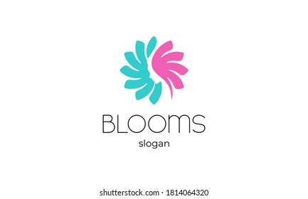 ilustración vectorial gráfico de marca moderna, plana, simple, abstracta, combinación de una flor de flores y una silueta espacio negativo mujer diseño del logo de la cara