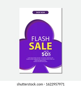 Illustration vector graphic of modern fluid flash sale ads banner collection with leaf purple perfect for sale banner template design, digital marketing design in social media, and etc.