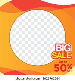Illustration vector graphic of modern fluid big sale ads banner with orange abstract background perfect for sale banner template design, digital marketing design in social media, and etc.