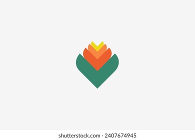 Illustration vector graphic of modern geometric flower. Good for logo