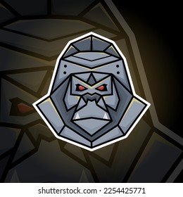 illustration vector graphic of modern gorilla robot 