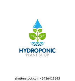 Illustration vector graphic of modern hydroponic farm with natural green leaf concept logo design 