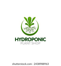 Ilustración gráfico vectorial de granja hidropónica moderna con diseño de logotipo de concepto de hoja verde natural 