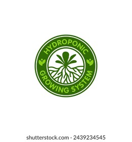 Ilustración gráfico vectorial de granja hidropónica moderna con diseño de logotipo de concepto de hoja verde natural 