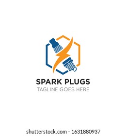 illustration vector graphic modern logo of spark plug good for service car and motorcycle icon and speed icon