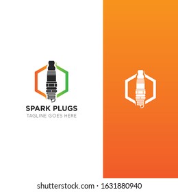 illustration vector graphic modern logo of spark plug good for service car and motorcycle icon and speed icon