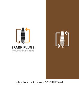 illustration vector graphic modern logo of spark plug good for service car and motorcycle icon and speed icon