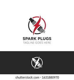 illustration vector graphic modern logo of spark plug good for service car and motorcycle icon and speed icon