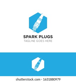 illustration vector graphic modern logo of spark plug good for service car and motorcycle icon and speed icon