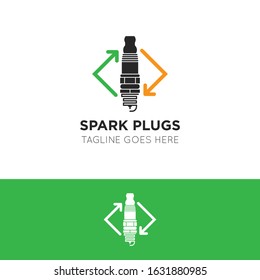 illustration vector graphic modern logo of spark plug good for service car and motorcycle icon and speed icon
