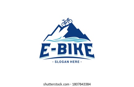 Illustration Vector Graphic Of Modern, Masculine, Edgy, Badge, Emblem, Stamp Style For Combination Abstract Mountain And Bike Logo Design