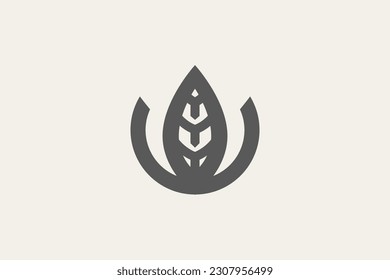 Illustration vector graphic of modern minimalist leaf. Good for logo