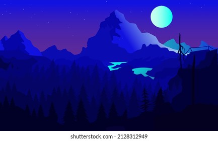 Illustration vector graphic of modern moon light background design, good for templates background design 