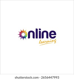 Gráfico vetorial de ilustração do modelo de design de logotipo de aprendizagem online moderno