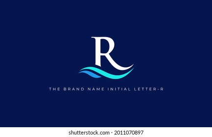 illustration vector graphic of modern, simple, elegant, semi classic, combination initial letter R with some wave logo design