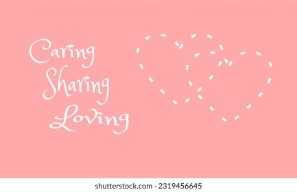 illustration vector graphic of modern, simple, flate, abstract mark. combination of love, cahring, sharing, and loving. 