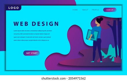 Illustration vector graphic of modern web design, good for website design 