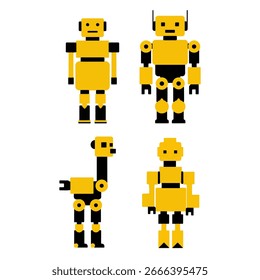 ilustração gráfica vetorial de robôs modulares