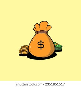 illustration vector graphic money hand drawing style