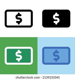 Ilustración vectorial gráfico del icono del dinero. Perfecto para la interfaz de usuario, nueva aplicación, etc