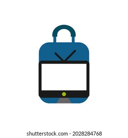 Illustration Vector Graphic of Monitor Suitcase Logo. Perfect to use for Technology Company