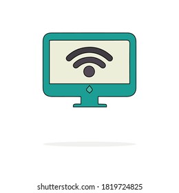 Illustration vector graphic monitors and network symbols, both for information on websites, etc.