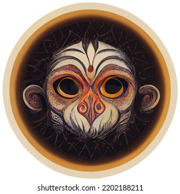 illustration vector graphic of monkey face in hand draw mandala style isolated white good for t-shirt, poster or edit and customize your design, card, banner, social media 
