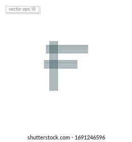 Illustration vector graphic Monogram F letter logo mockup. intersection lines striped and pointed shap Perfect for company logos, web brands etc.