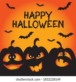 illustration vector graphic of monster pumpkin on Halloween celebration day, perfect for Helloween day greetings, posters, banner etc.