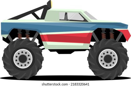 Illustration vector graphic of Monster truck off road. Perfect for Clothes screen printing, etc