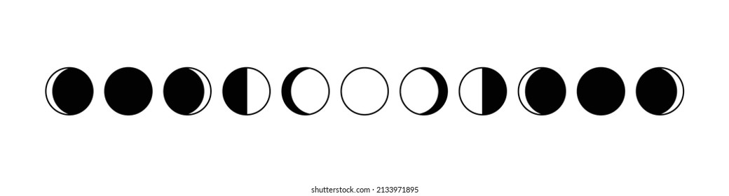 Illustration vector graphic of moon phase. Perfect for design element and other uses.